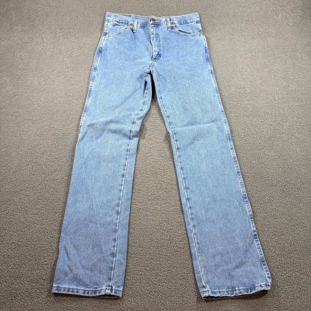 Wrangler Jeans Mens 32x34 Blue 936ATW Slim Fit Straight Leg Denim Cowboy Cut